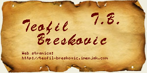 Teofil Brešković vizit kartica